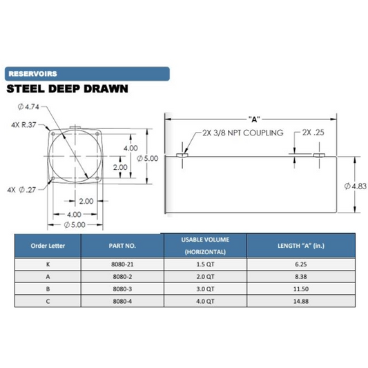 KTI Steel Deep Drawn Reservoirs